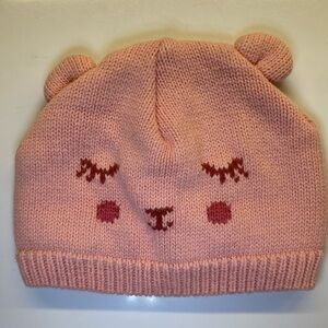 OshKosh B'gosh Pink‎ Bear Knit Beanie for Kids/Baby W